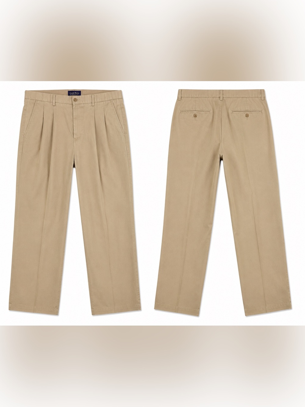 Charter Club Men's Pleated Chino Pants in Khaki